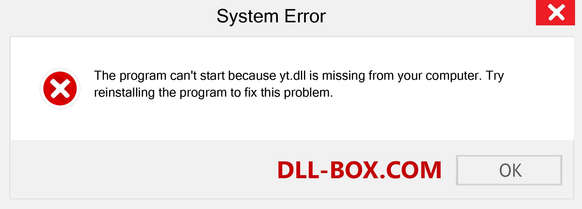  yt.dll file is missing?. Download for Windows 7, 8, 10 - Fix  yt dll Missing Error on Windows, photos, images